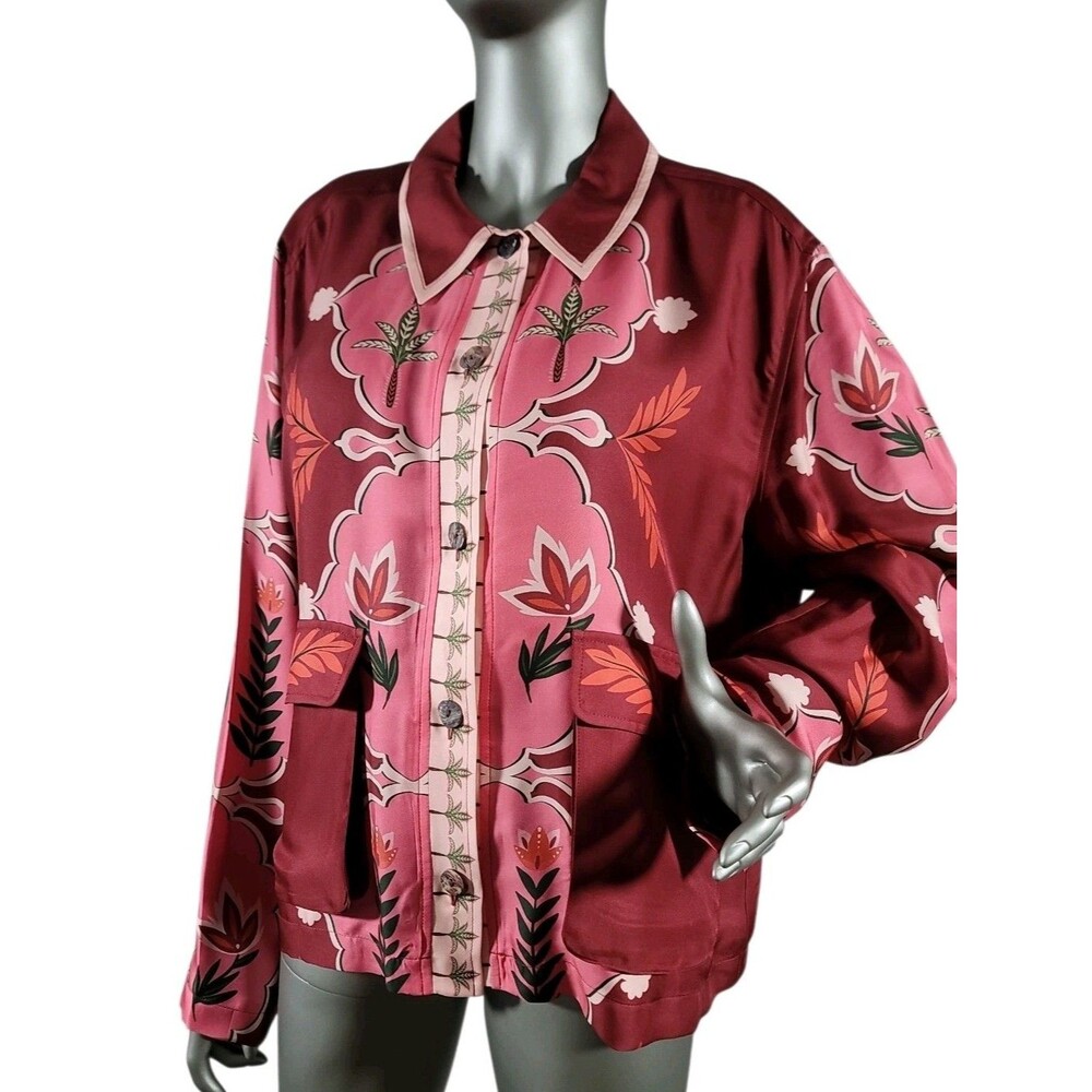 Johnny Was Shannon Rayon & Silk Blend  Easy Jacket  Size Large